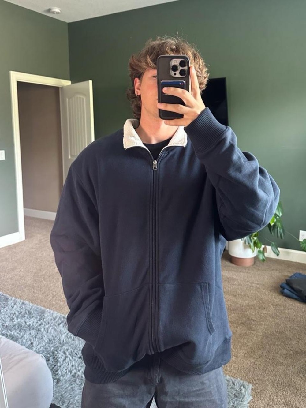 Old Navy Vintage Navy Fleece-Lined Jacket